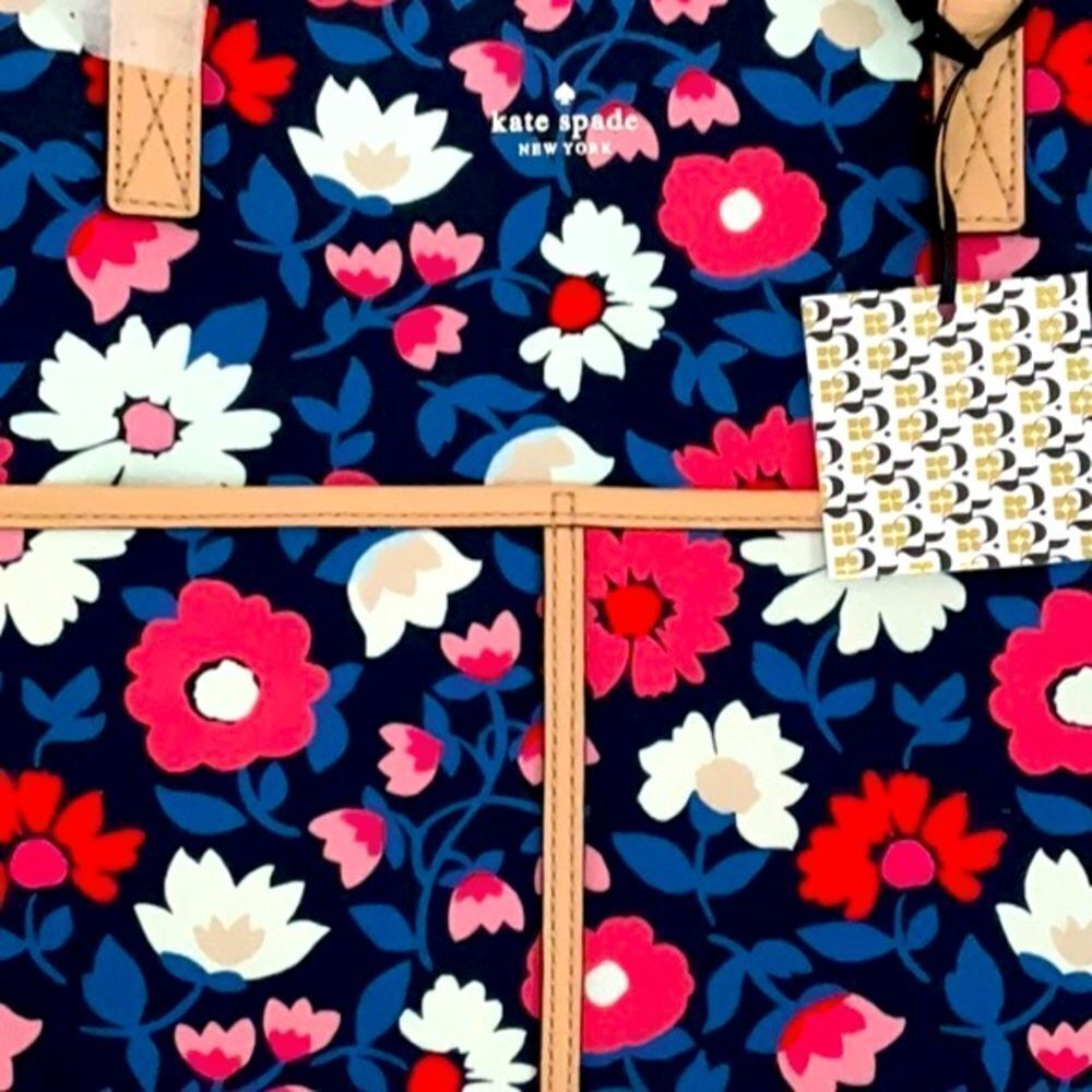 KATE SPADE NWT WASHINGTON SQUARE MEGA SAM TOTE BAG BRIGHT FLORAL PATTERN - Picture 9 of 15
